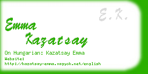 emma kazatsay business card